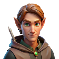 magnificent vintage Portrait of a cunning rogue with a sly smirk and a hidden dagger, lit by dim, shadowy light, in a fantasy art style authentic png