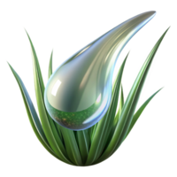 dramatic traditional Close-up of a dewdrop on a blade of grass, sparkling, reflective, macro photography, detailed png