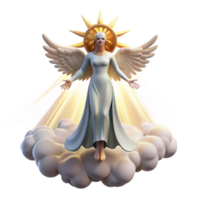 impressive abstract A celestial being descending from the heavens, divine light, fantasy art 4K png