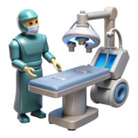 wonderful modern A robotic surgeon performing a complex operation, medical illustration, sterile lighting, realistic rendering high resolution png