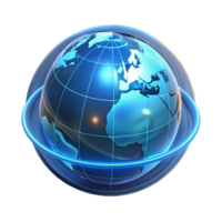 beautiful creative A holographic projection of the Earth rotating, continents outlined in glowing lines, illuminated by a cool blue light. Photorealistic style authentic png