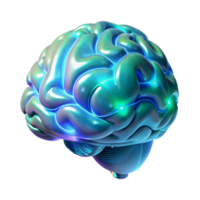 extraordinary rustic A holographic projection of a human brain, rotating slowly, complex neural networks pulsing with light, cool blue and green hues, digital art style high quality png