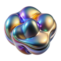elegant classic A morphing, amorphous blob of vibrant liquid metal, reflecting distorted fractal patterns, in an abstract art style, exclusive png