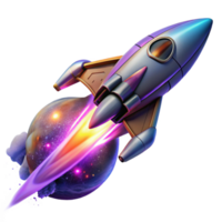 wonderful creative A futuristic spaceship soaring through a nebula, sleek design and glowing engine trails, vibrant colors and cosmic dust, space opera style authentic png