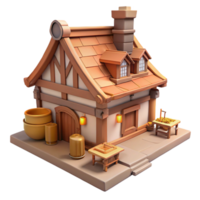 serene modern Sketch-style rendering of a medieval tavern, cross-hatching, ink lines, warm lighting original png