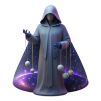 extraordinary modern A solitary figure cloaked in shadows, manipulating strings of starlight, under a celestial nebula, in a dreamlike surrealism style detailed png