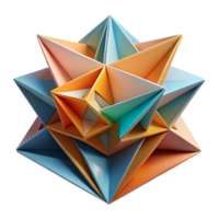 sereno criativo inspirado em origami arquitetura, guardada papel formulários, intrincado padrões, colorida projeto, abstrato arte, suave luz autêntico png