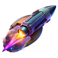 dramatic abstract A futuristic spaceship soaring through a nebula, sleek design and glowing engine trails, vibrant colors and cosmic dust, space opera style genuine png