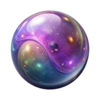 magnificent modern A giant, iridescent bubble filled with swirling galaxies and nebulae, in a cosmic art style, 4K png