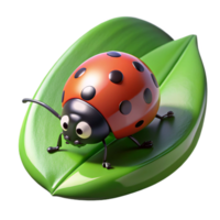 magnificent vintage A tiny ladybug crawling on a green leaf, illuminated by macro photography lighting, hyperrealistic style professional png