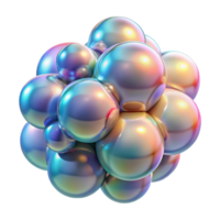 elegant classic A cluster of iridescent bubbles, floating in zero gravity, illuminated by a soft, rainbow light exclusive png