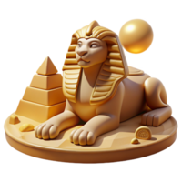 stunning abstract A powerful sphinx posing a riddle, surrounded by desert sands, lit by the harsh midday sun. Egyptian mythology, realistic style 4K png