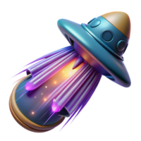 vibrant modern A spaceship enters warp speed, leaving trails of light and distorted space in its wake. Abstract lighting, dynamic style detailed png