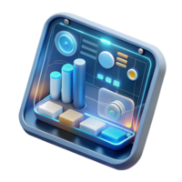 vibrant classic A close-up of a futuristic touch screen interface displaying complex data visualizations, illuminated by the bright, white light of the screen. Minimalist style genuine png
