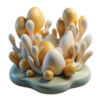 serene creative A field of organic, flowing shapes, inspired by natural forms like plants and water, illuminated by a warm, natural light, in a Biomorphic Abstraction style 4K png