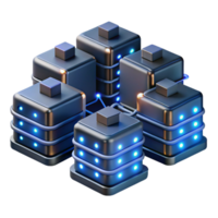 impressive traditional A network of interconnected servers, glowing LEDs and fiber optic cables, dark and moody lighting, technical illustration style premium png