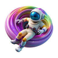 stunning creative An astronaut floating in zero gravity, surrounded by a swirling vortex of colorful nebulae. Psychedelic, surreal, vibrant colors high resolution png