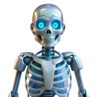 extraordinary rustic A robotic skeleton illuminated by x-ray vision, in a medical illustration style original png