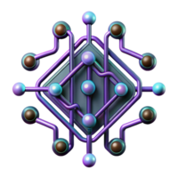impressive modern A complex network of branching lines and curves, resembling a circuit board, with neon accents and a dark, futuristic style premium png