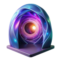 beautiful modern A portal opens in the fabric of space-time, revealing a swirling vortex of colors and energy. Psychedelic lighting, abstract style premium png