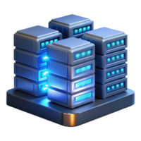 serene artistic A data center with rows of servers and flashing lights, cool blue lighting, technological art style professional png
