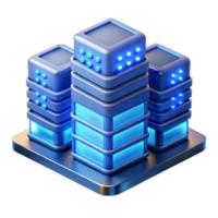 magnificent creative A data center with rows of servers and flashing lights, cool blue lighting, technological art style authentic png