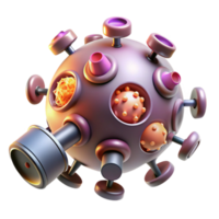 magnificent vintage A microscopic view of nanobots repairing damaged cells, illuminated by focused microscope lighting, in a scientific visualization style original png