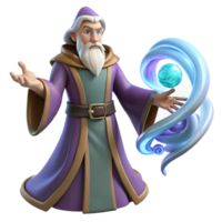 serene artistic A wise old wizard casting a spell, surrounded by swirling arcane energy, in a grand, gothic library. Warm, magical lighting. Renaissance painting style high quality png