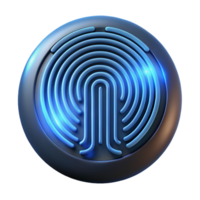 vibrant traditional A fingerprint scanner glowing with biometric data, security concept, close-up view, dark background 4K png
