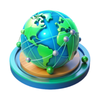 magnificent creative A holographic projection of a world map with data streams, futuristic interface design, blue and green color scheme detailed png