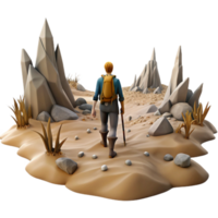 wonderful contemporary A lone wanderer traversing a desolate wasteland, apocalyptic setting, fantasy art exclusive png