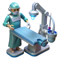 impressive creative A robotic surgeon performing a delicate operation with laser scalpels, precise movements illuminated by surgical lighting authentic png