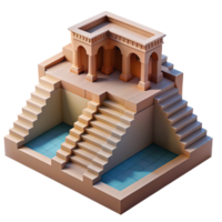 impressive abstract Indian stepwell, symmetrical geometric design, cool shadows, midday lighting, historical style high resolution png