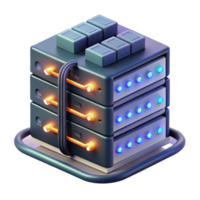 impressive artistic A server rack with glowing lights and cables, intricate detail, data center atmosphere, realistic style authentic png
