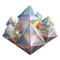 magnificent minimalist A field of crystalline structures, refracting a rainbow of light, in a geometric, abstract style authentic png