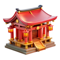 impressive minimalist Traditional Japanese temple, intricate wooden carvings, red and gold details, serene atmosphere, soft lighting authentic png