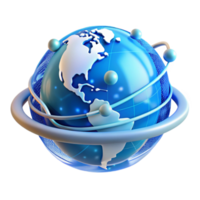 wonderful minimalist A holographic projection of Earth rotating, data streams flowing around it, blue and white color scheme, futuristic style professional png
