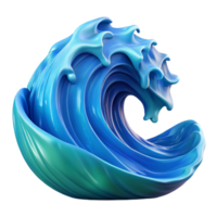 impressive rustic A rolling wave, capturing the moment before it breaks, ocean blue hues, dynamic painting style genuine png