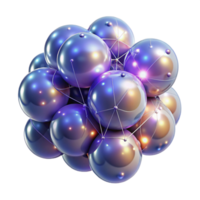extraordinary creative A cluster of glowing orbs, connected by shimmering threads, in a cosmic, ethereal style professional png