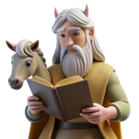 wonderful abstract A wise centaur, with a long, flowing white beard, reading from an ancient tome, beneath the canopy of a giant, glowing oak tree. Renaissance painting style high quality png