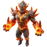magnificent contemporary A powerful elemental being made of fire, surrounded by flames, illuminated by its own internal glow. Abstract fantasy, digital art style genuine png
