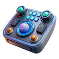 dramatic contemporary A futuristic control panel with glowing buttons and dials, sci-fi interface design style premium png