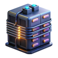 impressive vintage A futuristic server rack with glowing cables and data streams, data center environment, dark, moody lighting original png