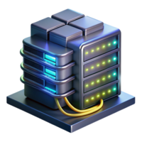 magnificent abstract A futuristic server rack with glowing cables and data streams, data center environment, dark, moody lighting genuine png