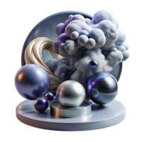 stunning abstract A dynamic composition of swirling smoke and mirrors, creating a sense of illusion and mystery, illuminated by a dramatic, theatrical light, in a Surrealist style high resolution png