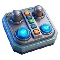 wonderful contemporary A futuristic control panel with glowing buttons and dials, sci-fi interface design style high resolution png