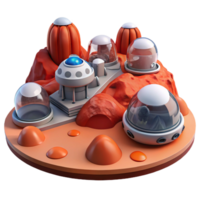 wonderful vintage Mars colony, red dust landscape, futuristic habitats, rovers exploring the terrain genuine png
