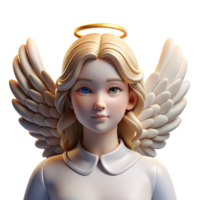 extraordinary classic Portrait of a ethereal angel with feathered wings and a serene expression, illuminated by divine light, in a religious art style premium png