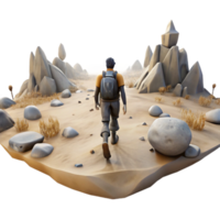 stunning classic A lone wanderer traversing a desolate wasteland, apocalyptic setting, fantasy art exclusive png