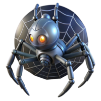 elegant artistic A robot spider spinning a complex web, lit by moonlight in a nature illustration style professional png
